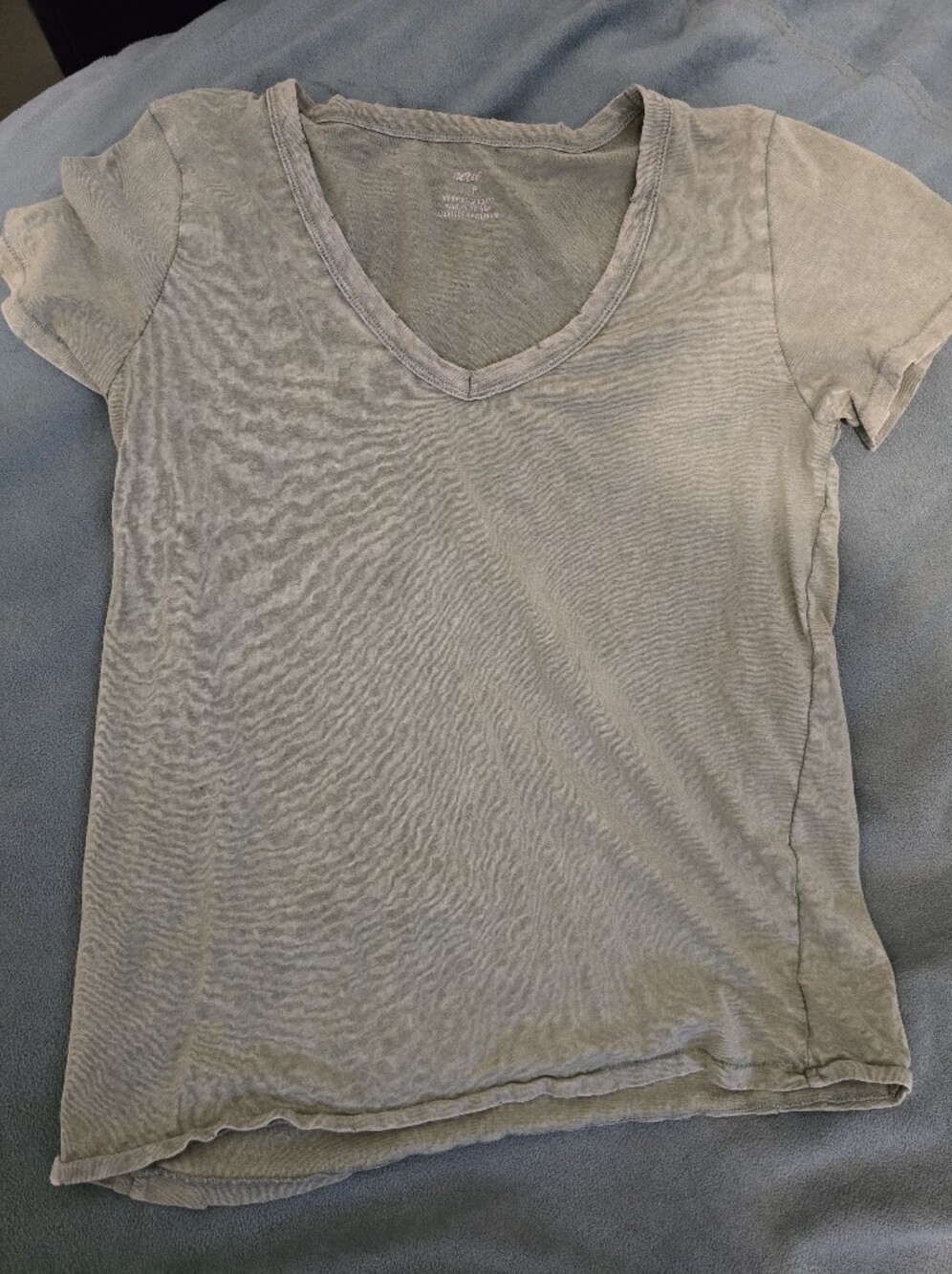 Aerie Washed V-Neck Short Sleeve Tee - Green